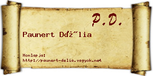 Paunert Délia névjegykártya